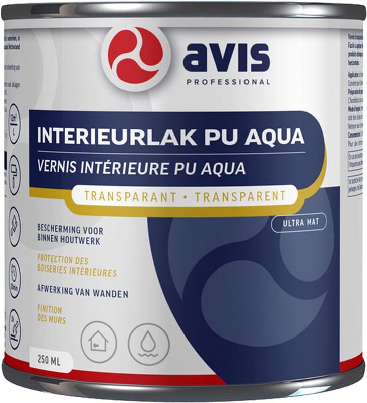 Avis - Aqua PU Ultra Mat - Lak - Bleekwit - Waterverdunbaar
