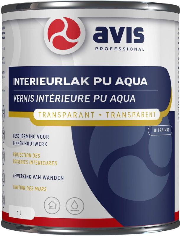 Avis - Aqua PU Ultra Mat - Lak - Bleekwit - Transparant - Voor Binnen
