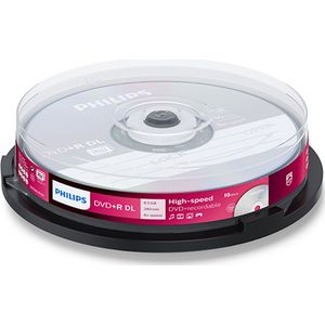Philips DR8S8B10F/00 lege dvd 8,5 GB DVD+R DL 10 stuk(s)