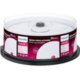 Philips DR8I8B25F - 25 x DVD+R DL - 8.5 GB (240 Min.) 8x - mit Tintenstrahldrucker bedruckbare Oberfläche - Spindel
