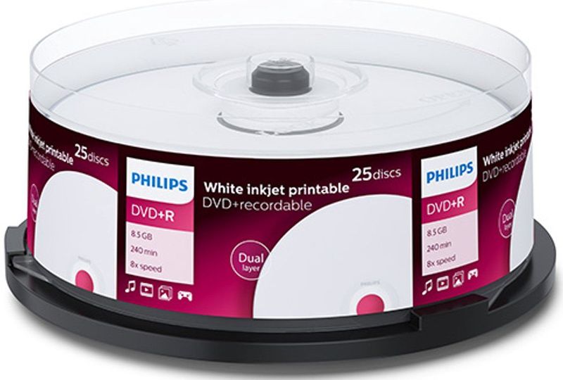 Philips DVD+R DL 8.5GB - 25 Stuks - Supersnelle Discs