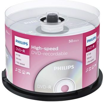 Philips - DVD-R 4.7GB 16x - Spindel - Inhoud 50 discs
