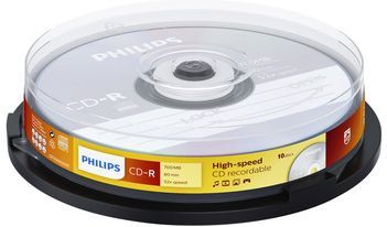 Philips - CD-R 80Min 700MB 52x - Spindel - Inhoud 10 Stuks