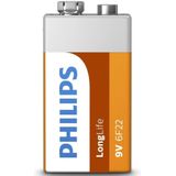 Philips - Longlife 6F22L1B - Batterij - 9V - Zink-Koolstof - 1 stuk
