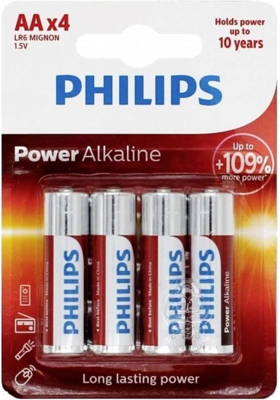 Philips - Power LR6 Mignon (AA)-Batterie Alkali-Mangan 1.5 v 4 St.