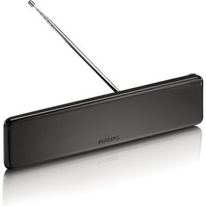 Philips SDV5225 Digitale tv-antenne voor binnen, versterker, 38 dB (HDTV/UHF/VHF), met 4G/GSM anti-interferentiefilter, zwart