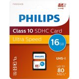 Philips SD Kaart 16GB - Class 10 - Ultra Speed