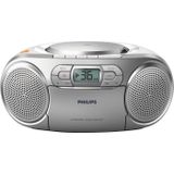 Philips Audio AZ127/12 CD, Draagbare CD-Speler (Radio FM, CD, Cassettedeck, Dynamische Basversterking, Audio-Ingang), Grijs