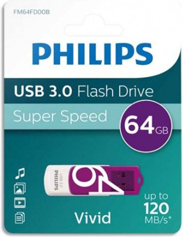 Philips - FM64FD00B - USB-Stick - Vivid/Wit - 64GB