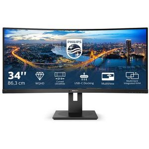 Philips 346B1C/00 - QHD Ultrawide Monitor - USB-C 90W - KVM-Switch - RJ45 - Powersensor - Lichtsensor - 34 Inch - 100hz