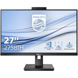 Philips 275B1H - 27 inch QHD-monitor, webcam, in hoogte verstelbaar (2560x1440, DVI, HDMI, DisplayPort, USB Hub) zwart