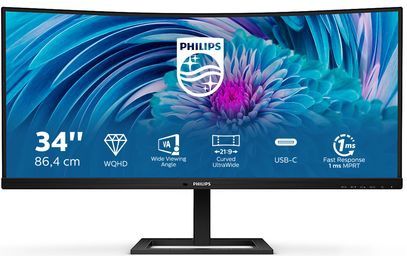 Philips - 346E2CUAE - Gaming-monitor - 34'' - QHD - VA - Gebogen