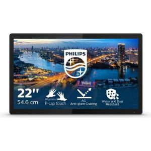 Philips B Line 222B1TFL - LED-monitor - 22"" (21.5"" zichtbaar) - aanraakscherm - 1920 x 1080 Full HD (1080p) @ 75 Hz - IPS - 400 cd/m² - 1000:1 - 4 ms - HDMI, DVI-D, VGA, DisplayPort - zwarte textuur