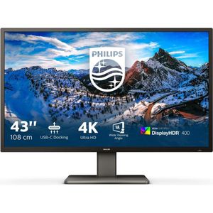 Philips P Line 439P1/00 LED display 108 cm (42.5"") 3840 x 2160 Pixels 4K Ultra HD Zwart