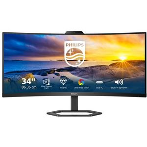 Philips - 34E1C5600HE - QHD Ultrawide Monitor - Webcam - USB-C - Kristalhelder Beeld