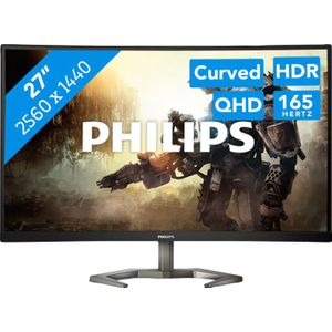 Philips 27M1C5500VL/00 68,58cm 27inch VA WQHD 144Hz 1ms 250cd/m2 HDMI2.0x2 DP (2560 x 1440 pixels, 27""), Monitor, Zwart