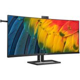 PHILIPS 40B1U6903CH 40 inch UHD gebogen display, 5 MP webcam, in hoogte verstelbaar, luidspreker (5120 x 2160, 75 Hz, HDMI, DisplayPort (in/out), Thunderbolt, USB-hub), zwart