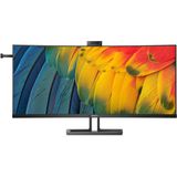 PHILIPS 40B1U6903CH 40 inch UHD gebogen display, 5 MP webcam, in hoogte verstelbaar, luidspreker (5120 x 2160, 75 Hz, HDMI, DisplayPort (in/out), Thunderbolt, USB-hub), zwart
