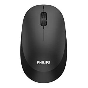 Philips SPK7307BL draadloze muis in ergonomisch design met 2,4 GHz aansluiting, 1600 dpi, tweehandig stopcontact, zwart