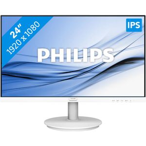 PHILIPS 241V8AW - 24"" FHD-monitor met ingebouwde luidsprekers (1920x1080, 75 Hz, VGA, HDMI) Wit