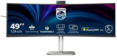 Philips - 49B2U6903CH Computer Monitor - Grijs - 124,5 cm - Dual QHD LCD