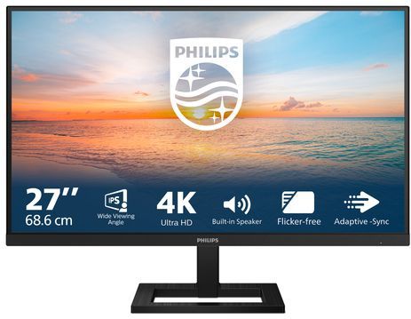 Philips - 27E1N1800AE/00 - Computer Monitor - Zwart - 4K Ultra HD - IPS Paneel