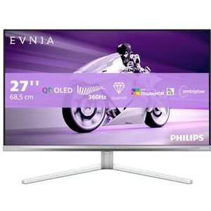 Philips - Evnia 8000 - Computer Monitor - Wit - 67,3 cm (26,5") - QDOLED - 2560 x 1440 Pixels