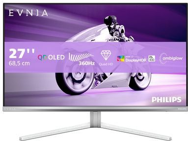 Philips - Evnia 8000 - Computer Monitor - Wit - 67,3 cm (26,5") - QDOLED - 2560 x 1440 Pixels