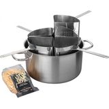 Pujadas Pasta-Kookpan Ø35cm - 20 Liter - RVS - Met 4x RVS Pasta Vergieten