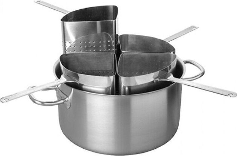 Pujadas Pasta-Kookpan Ø35cm - 20 Liter - RVS - Met 4x RVS Pasta Vergieten