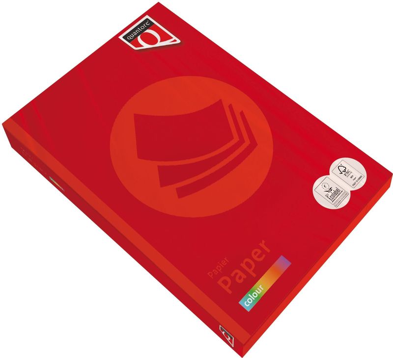 Kopieerpapier Quantore Colour A3 120gr felrood 250 vel | 5 stuks