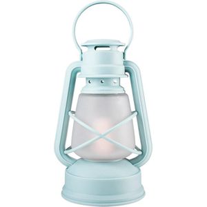 Gusta - Tafellamp - Stormlampje - LED - Blauw - ø14 x 24,5 cm - Tafellampen - Tafel Lamp - Olielamp - Stormlantaarn