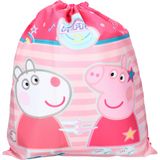 Peppa Pig gymtas/rugzak/rugtas voor kinderen - roze - polyester - 44 x 37 cm