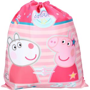 Peppa Pig gymtas/rugzak/rugtas voor kinderen - roze - polyester - 44 x 37 cm