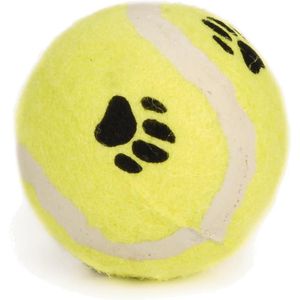 Beeztees tennisbal Geel + Voetopdruk 6,5 cm