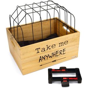 Beeztees - Houten Fietsmand Journey - Kleur: Hout - Inclusief Draadkap