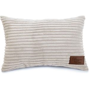 Desgined by Lotte Hoofdkussen Ribbed - Hond - Lichtgrijs - 35x23 cn