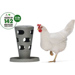 Beeztees Voertoren - Kippenvoerbak - 100% Gerecycled Plastic - 30x30x36 cm