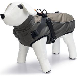 Hondenjas, klein, waterdicht, winddicht, voor puppy's, reflecterende strepen met grafieken, voor kleine middelgrote honden met borstharnas, rood, S