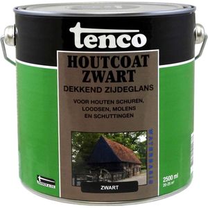Tenco Houtcoat Zwart Waterbasis Zijdeglans - 2,5 Liter