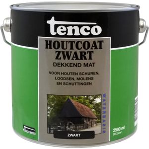 Tenco houtcoat zwart waterbasis mat - 2,5 liter