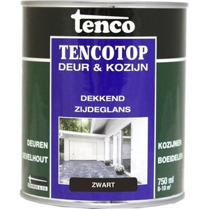 Tenco Tencotop Verfbeits Deur & Kozijn Dekkend Zijdeglas Zwart 0,75l