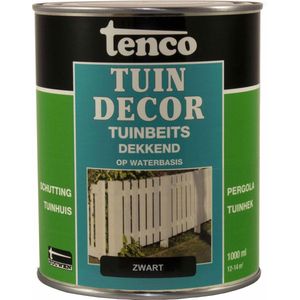 Tenco Tuindecor Dekkend Tuinbeits - Zwart (Ral 9005) 1 Liter - Beitsen - Verfwinkel is tot 50% goedkoper