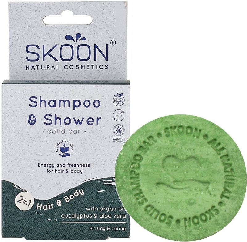 Skoon - Solid Shampoo & Shower - 2 in 1 - Verzorgende Argan Olie - Verfrissende Eucalyptus
