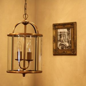 Klassieke hanglamp Pimpernel 2-lichts brons