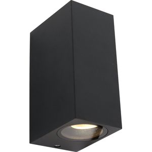 Moderne - Buiten wandlamp - Zwart - 2 lichts vierkant - Logan