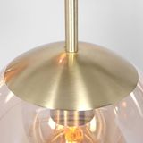 Bollique Hanglamp 5 lichts rond messing / amber glas Modern Steinhauer