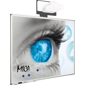 Projectiebord Softline profiel 8mm email wit MICA projectie (1:1) 150x150cm