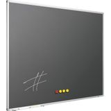 Krijtbord Softline profiel 8mm, emailstaal grijs 120x150 cm