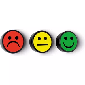 5 Smiley Magneten – Rood, 5 Cm Diameter, 1 Mm Dik, Voor Koelkast, Whiteboard, Planbord En Magneetbord, Niet Geschikt Voor Glazen Borden